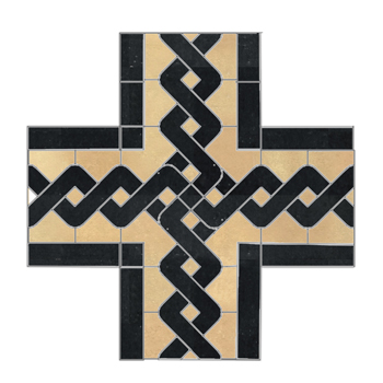 Mosaic House Moroccan tile Woven S 14-6 Intersection Natural, Unglazed, Terracotta Black  zellige, mosaic, zellij, border, glaze, classic 